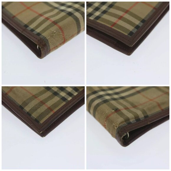 BURBERRY Nova Check Agenda Day Planner Cover Nylon Canvas Beige Auth - Picture 15 of 16